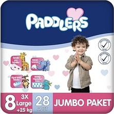 Kazan Hobi Paddlers Bebek Bezi 8 Numara Xxx-Large (25+ Kg) 28 Adet – Jumbo Paket