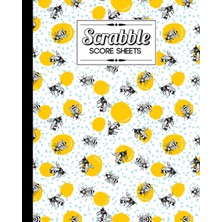 Kazan Hobi Scrabble Score Sheet: Scrabble Game Record Book For Up To 4 Players, Scrabble Game Sheets For Board Game Words Building, 121 Pages, Size 8" x 10" | Bee Cover