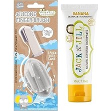 Kazan Hobi Jack N' Jıll Jack N Jill Bebek Diş Fırçalama Seti (Silikon 2'li Parmak Fırça + Muz Aromalı Diş Macunu 50G)