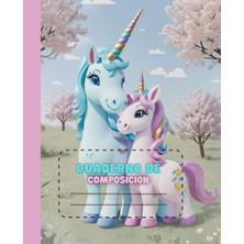 Kazan Hobi Independently Published Cuaderno De Composicion Para Niñas Color Pastel Tema De Unicorio 100 Paginas: Compiscion De Unicornio Hermoso, De Rayas Anchas Para Este Regreso A Clases (Spanish Edition)