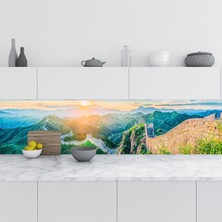 Kazan Hobi Mutfak Tezgah Arası Folyo Fayans Kaplama Folyosu Çin Seddi 60X200 cm