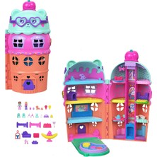 Kazan Hobi Polly Pocket Mikro Bebekler ve Ayıcık Temalı Büyük Dondurma Evi Oyun Seti ve Mobilya, Yiyecek ve Evcil Hayvan Dahil 25'ten Fazla Aksesuar, JFT91