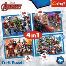 Kazan Hobi Trefl Puzzles - "4'ü 1 Arada" - Cesur Yenilmezler/disney Marvel Yenilmezler