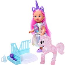 Kazan Hobi Simba, 105733728, Evi Love Unicorn Arkadaşım, Unicorn Figürü ve Özel Küçük Ahır, Çeşitli Aksesuarlar, Saç Bantlı Tatlı Bir Unicorn Elbisesi Ile Birlikte, 12CM