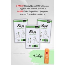 Kazan Hobi Sleepy Natural Hijyenik Ped Normal 24 Adet x 3 ve Hediye Elidor Onarıcı Bakım 400 ml