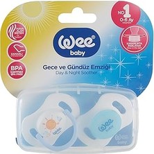 Kazan Hobi Wee Baby 2'li Gece Gündüz Emzik No:1 (Saklama Kabı Hediyeli) - Mavi