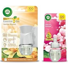 Kazan Hobi Air Wick Elektrikli Oda Kokusu Vanilya Kit (Cihaz + Yedek Şişe) + Sakura Bahçesi Yedek Şişe