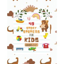 Kazan Hobi Independently Published Story Starters For Little Kids: Creative Writing Prompts | 8.5 x 11 In | 49 Story Pages | Creativity Gift For Kids | Brown Dinosaurs