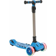 Kazan Hobi Cool Wheels Maxi Işıklı Scooter Mavi 3 Kademeli Yükseklik Ayarlı Çocuk Scooter, Maxi-13