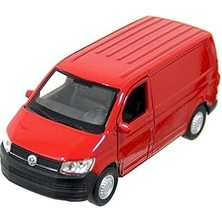 Kazan Hobi Welly 1:38 Volkswagen Transporter T6 Van Çek Bırak Minibüs (Kırmızı)