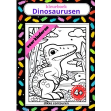 Kazan Hobi Independently Published Dinosaurusen Kleurboek Voor Kinderen: 50 A4 Kleurplaten - Vanaf 4 Jaar - Dikke Contouren Zodat Ze Elkaar Niet Overlappen (Dutch Edition)