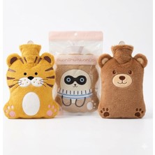 Kazan Hobi Mini Sıcak Su Torbası - Yumuşak Örgü Kılıflı El Isıtıcısı - Karın ve Regl Ağrıları Için Taşınabilir Mini Boy - 350 ml