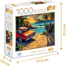 Kazan Hobi Ca Games Sahildeki Araba 1000 Parça 2,2mm Kalınlık 48X68CM Profesyonel Hobi Puzzle Yapboz Serisi