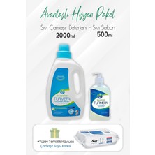 Kazan Hobi Turmepa Sıvı Çamaşır Deterjanı 2 Lt, Sıvı Sabun 500 ml ve Çamaşır Sulu Havlu 100'LÜ