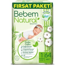 Kazan Hobi Bebem Natural Bebek Bezi Yenidoğan 1 Beden Fırsat Paketi 64 Adet