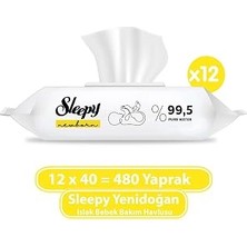 Kazan Hobi Sleepy Yenidoğan Havlu 12X40 (480 Yaprak)