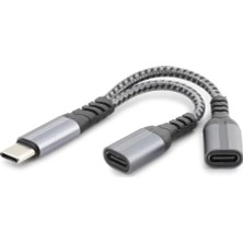 Uravas Store Type-C To 2*type-C F Kablo Car Şarj 100W Siyah GJ-017
