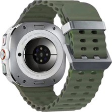 Uravas Store Watch 7 Ultra KR417 Rug Silikon Kordon - Koyu Yeşil