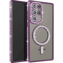 Uravas Store Samsung Galaxy S25 Ultra Kılıf Joke Simli Magneticsafe Kılıf - Derin Mor