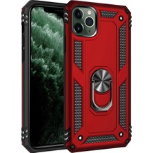 Uravas Store Iphone 11 Pro Kılıf Sofya Yüzüklü Silikon Kapak - Kırmızı