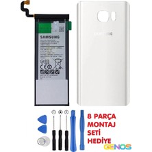 Genos Galaxy Note 5 SM-N920 Batarya Pil 3000 Mah Arka Kapak Tornavida Set Beyaz