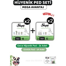 Uravas Store Sleepy Natural Hijyenik Ped Gece 36 Adet Günlük Ped Uzun 64 Adet ve Rosıe