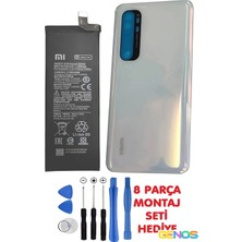 Genos Xiaomi Mi Note 10 Lite Arka Cam Pil Kapağı Batarya Kapağı Beyaz + Batarya Pil BM52 + Montaj Set