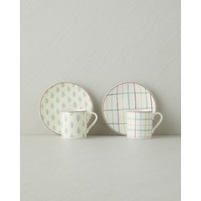 English Home Neva New Bone China 4 Parça 2 Kişilik Kahve Fincan Takımı 80 ml Renkli