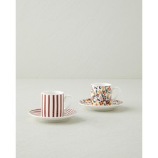 English Home Solvia New Bone China 4 Parça 2 Kişilik Kahve Fincan Takımı 80 ml Bordo
