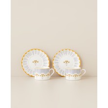 English Home Lora Spring Porselen 4 Parça 2 Kişilik Kahve Fincan Takımı 110 ml Renkli