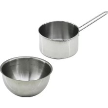 Nemere İthalat 2 Parça Sütlük ve Sosluk Seti - 14 cm ve 17 cm - Paslanmaz Çelik Nemere Ithalat