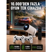 Nemere İthalat Tçift Kollu Tasarımlı Kablosuz Projeksiyon – 4k, 10.000 Oyun ve Smart App Desteği Yeni Nesil N