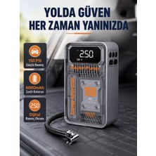 Nemere İthalat Şarjlı Kablosuz Hava Pompası – 150 Psı Basınç, LED Ekran ve 6000MAH Batarya Nemere Ithalat