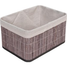 Uravas Store Deconox Bambu Çok Amaçlı Saklama Kutusu Düzenleyici Derin Boy Organizer, Dekoratif Bambu Düzenleyici Gri (32X23X17CM)