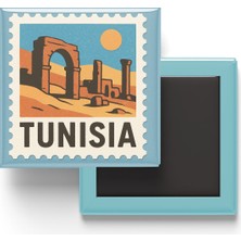 İberk Buzdolap Magneti Tunus Tunus Renkli Posta Pulu Temalı - 9x9 cm