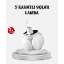 Ozka Concept Güneş Enerjili USB Şarjlı LED Kamp Lambası – 5 Farklı Işık Modlu Askılı Tasarım
