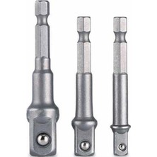 Uravas Store Adaptör Hex Plus Lokma Ü 3 Parça Set 1/4 3/8 1/2 mm