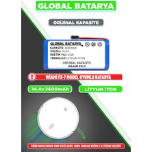 Global Batarya Wiami Fx7 Uyumlu Akıllı Robot Süpürge Bataryası 14.4v 2600mAh Li-ion Pil (Orijinal Kapasite)
