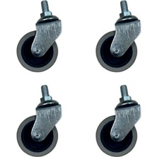 Uravas Store Teker Furç Vidalı Bilyalı 20X50 Gri 4 Adet