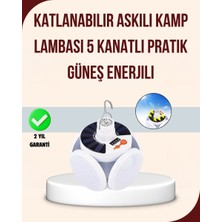 Ozka Concept Güneş Enerjili USB Edilebilir 5 Modlu Katlanabilir LED Kamp Işığı