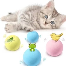 Uravas Store Kullanıma Uygun Kedi Otlu 3 Sesli Interaktif Top Kedi Oyuncağı
