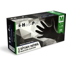 Has-pet Haspet Siyah Nitril Medium Dövme Eldiveni - KUTU