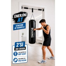 Spor Byfit 70 cm x 25 cm Siyah Renk Boks Kum Torbası ve Çok Amaçlı Barfiks Demiri