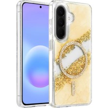 Akıllı Bayi Onegif Samsung Galaxy A57 5g Lotus Simli Magsafe Kapak - Gümüş Aby