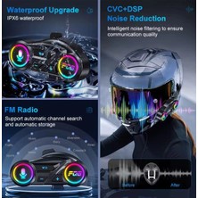 Renas Store Y13 Motor Kask Kulaklık Rgb Modlu Radyolu Motosiklet Kulaklık 5.3 Bluetooth Intercom