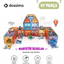 Dossimo Şantiye Figürlü - Çocuklar Için Renkli 3 Boyutlu Mıknatıslı 58 Parça Manyetik Oyun Seti