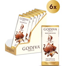 Godiva MASTERPIECES Fındık Dolgulu Sütlü Tablet İstiridye Çikolata - 83 gram - 6 Adet