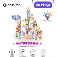 Dossimo Tren Vagonu Figürlü - Çocuklar Için Renkli 3 Boyutlu Mıknatıslı 44 Parça Manyetik Oyun Seti
