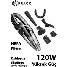 Enraco R-6053 Kablosuz Güçlü El Süpürgesi 120W Yüksek Güç ile Temizlik