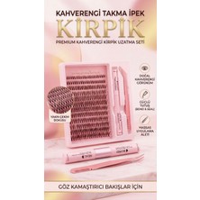 Valeri Profesyone Kahve Ipek Kirpik Seti - Küme (Cluster) Takma Kirpik, Bond & Seal Yapıştırıcı ve Cımbız Seti